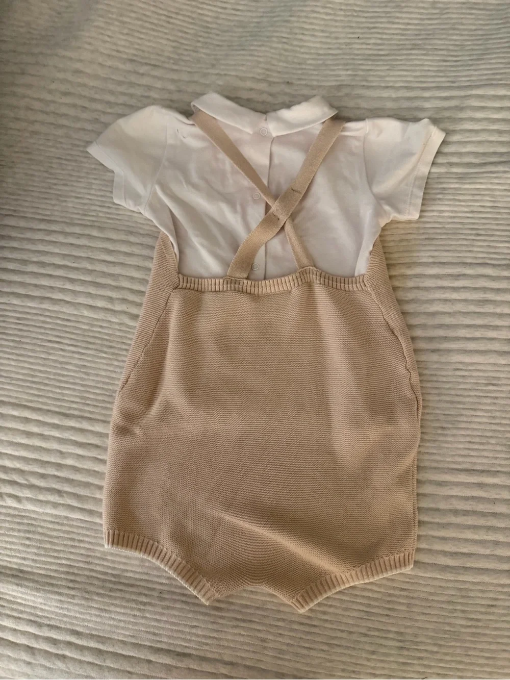 Mayoral Beige Knit Teddy One-Piece Bodysuit